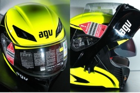 AGV COMPACT HELMET 鮮黃黑拉花揭面頭盔