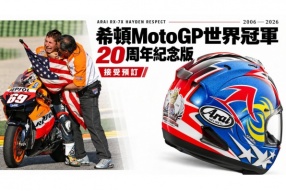 (接受預訂) 希頓MotoGP封王20周年｜ARAI RX-7X HAYDEN RESPECT重現冠軍風采